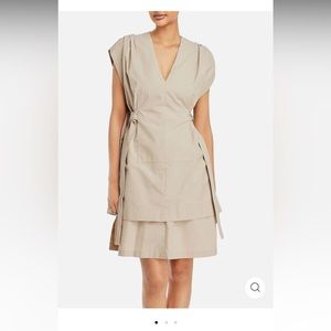 3.1 Phillip Lim Belted-waist Apron Sheath Dress In Khaki